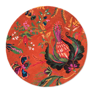 Sophie Robinson x Harlequin rundt teppe, Wonderland Floral Amber/Lapis 144713 – hele teppet