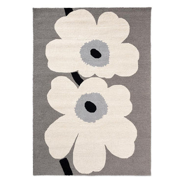 Marimekko utendørsteppe, Unikko Anniversary Grey 433004 – hele teppet