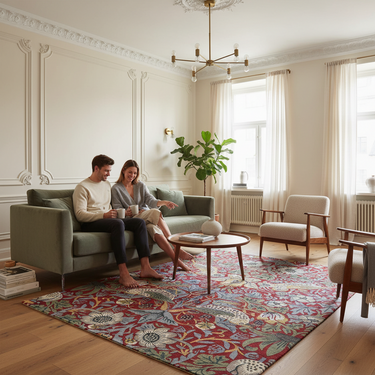 William_Morris_Co_Strawberry_Thief_Crimson  stuemiljø