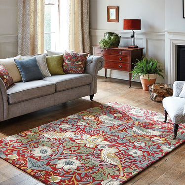 William Morris & Co  Strawberry Thief Crimson